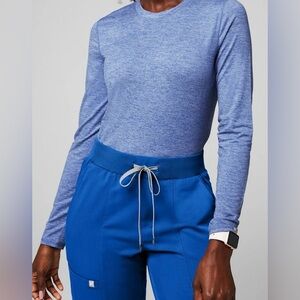 Fabletics Royal Blue Heather Underscrub Top Size L